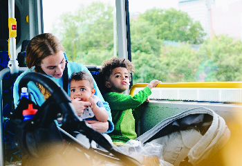 Family on bus