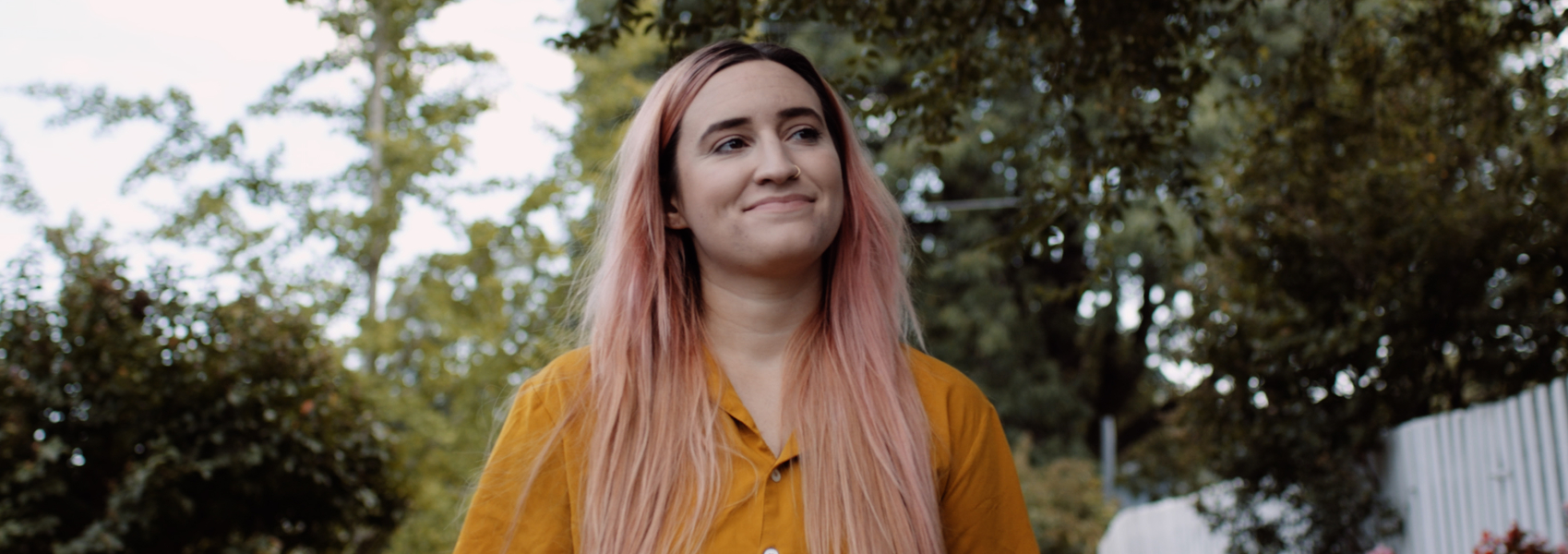 White woman smiles as she is now substance-free