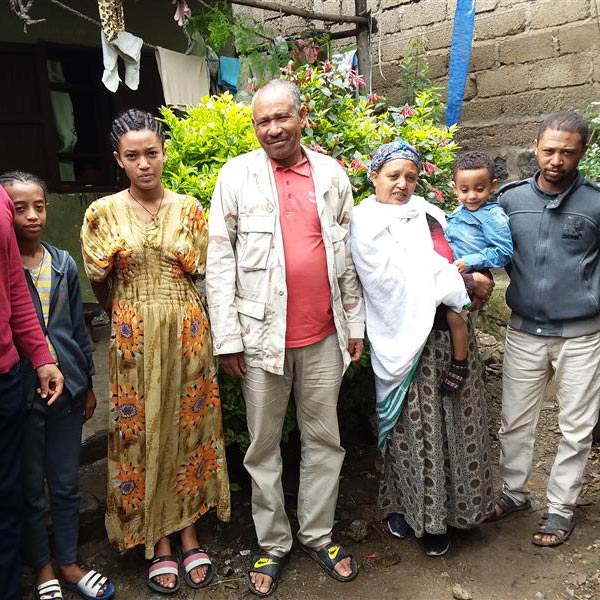 An Ethiopian family with their adopted daughter